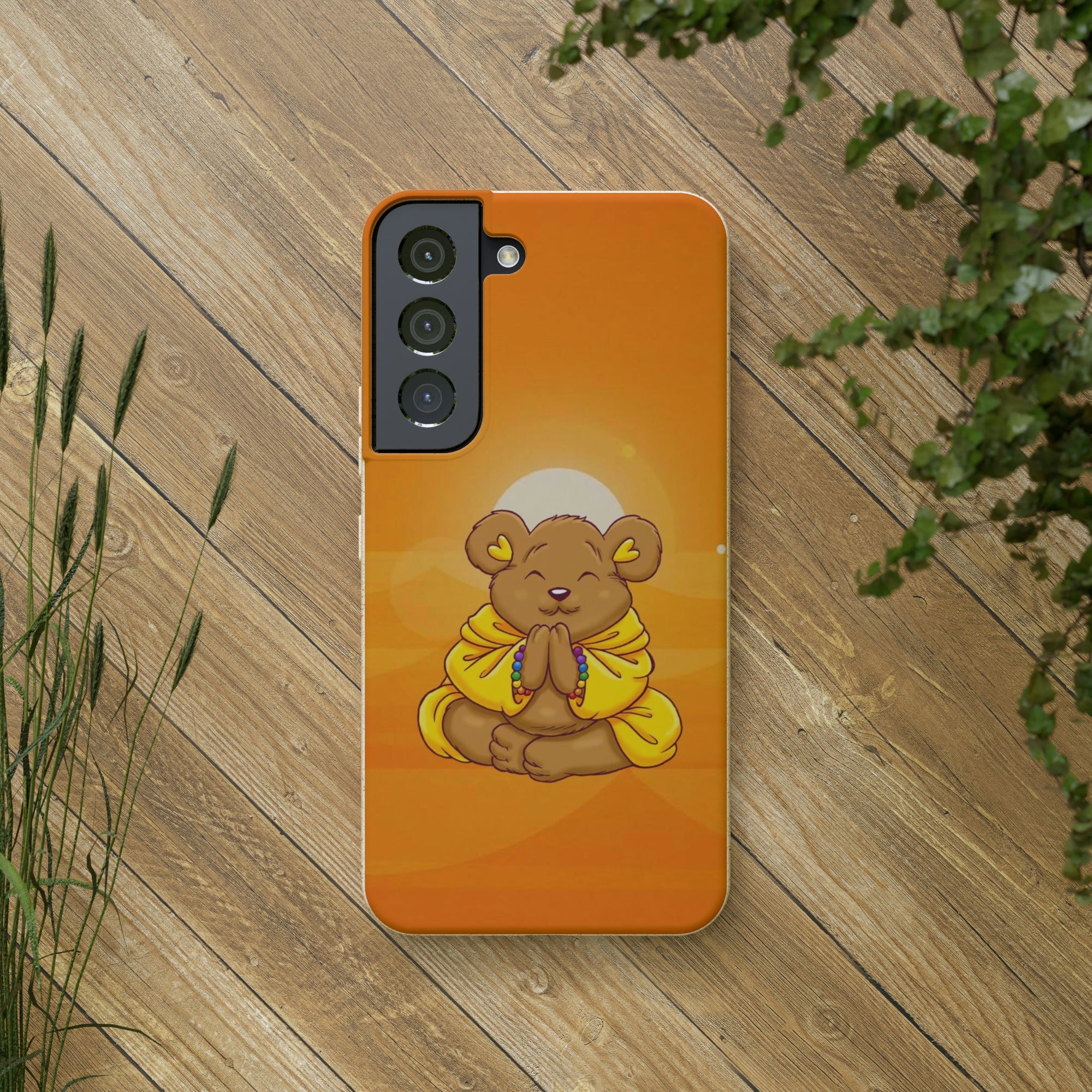 Buddha Bear Prayer: Eco-friendly Phone Case