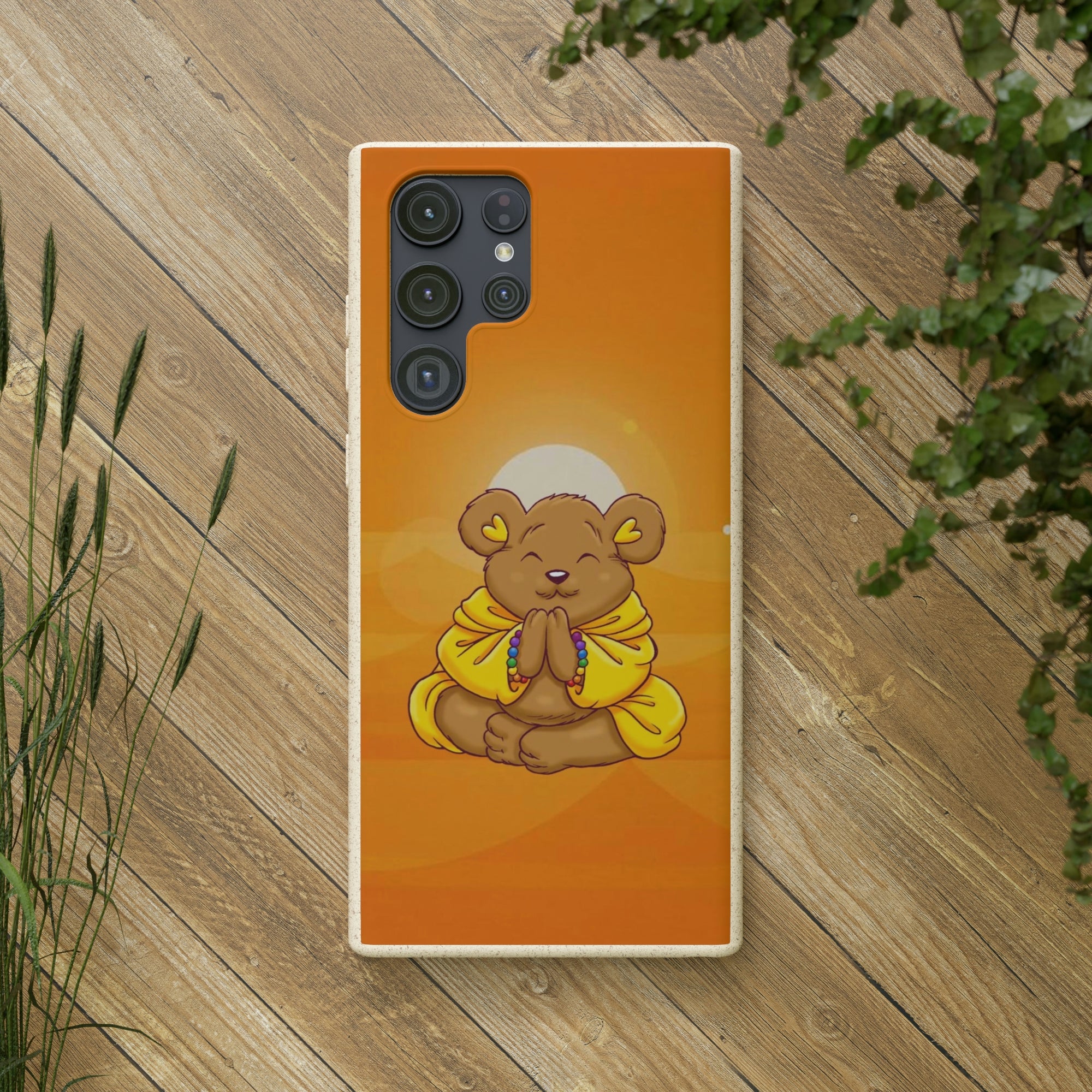 Buddha Bear Prayer: Eco-friendly Phone Case