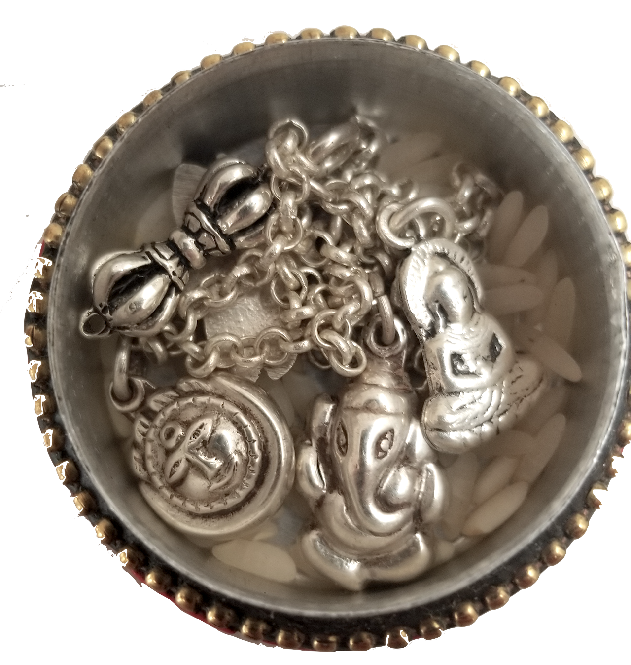 Monk Blessed 5 Sacred Symbols - Sterling Silver - In Decorative Box