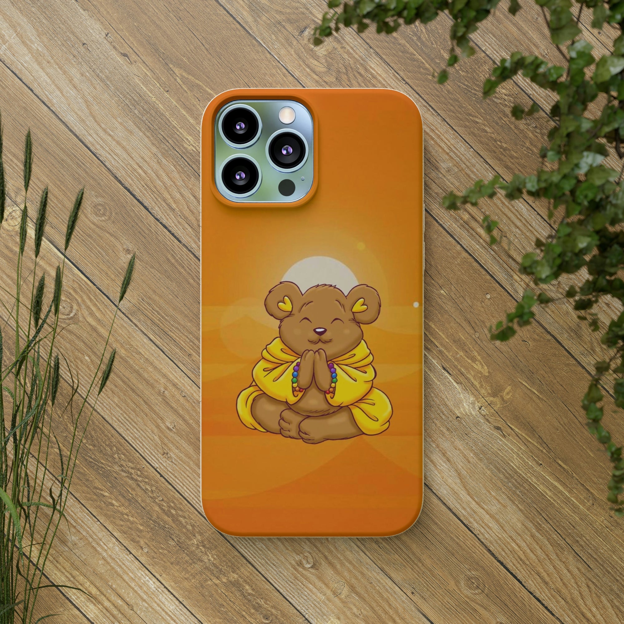 Buddha Bear Prayer: Eco-friendly Phone Case