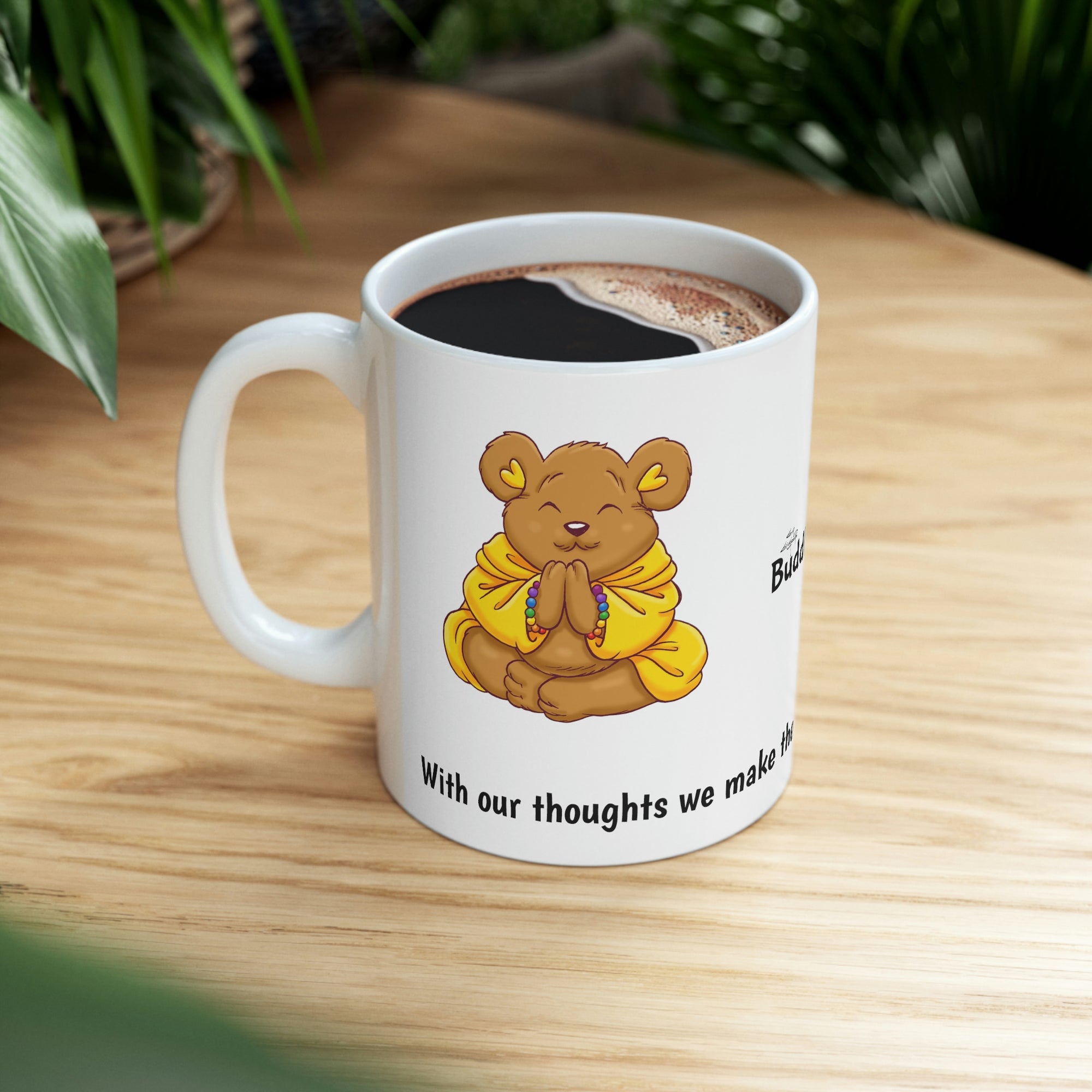 Buddha Bear's "Happy Thoughts" Ceramic Mug 11oz