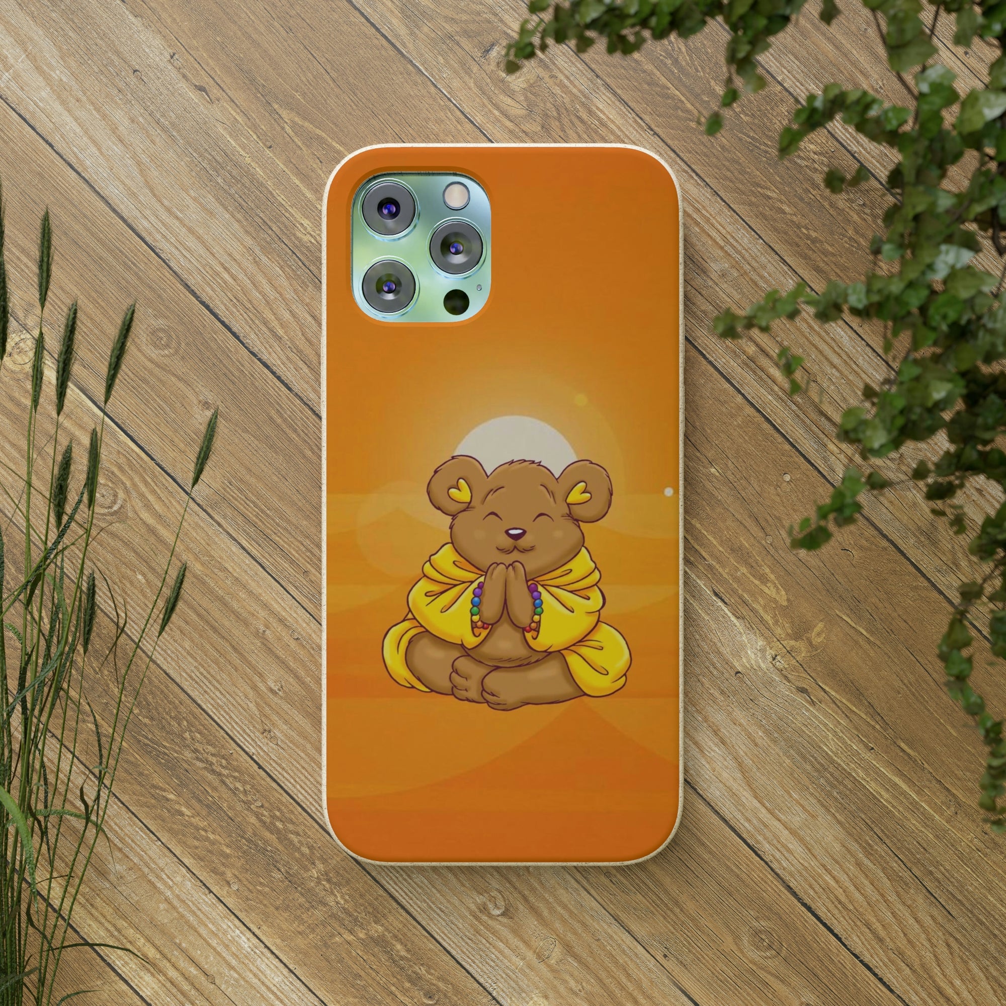 Buddha Bear Prayer: Eco-friendly Phone Case