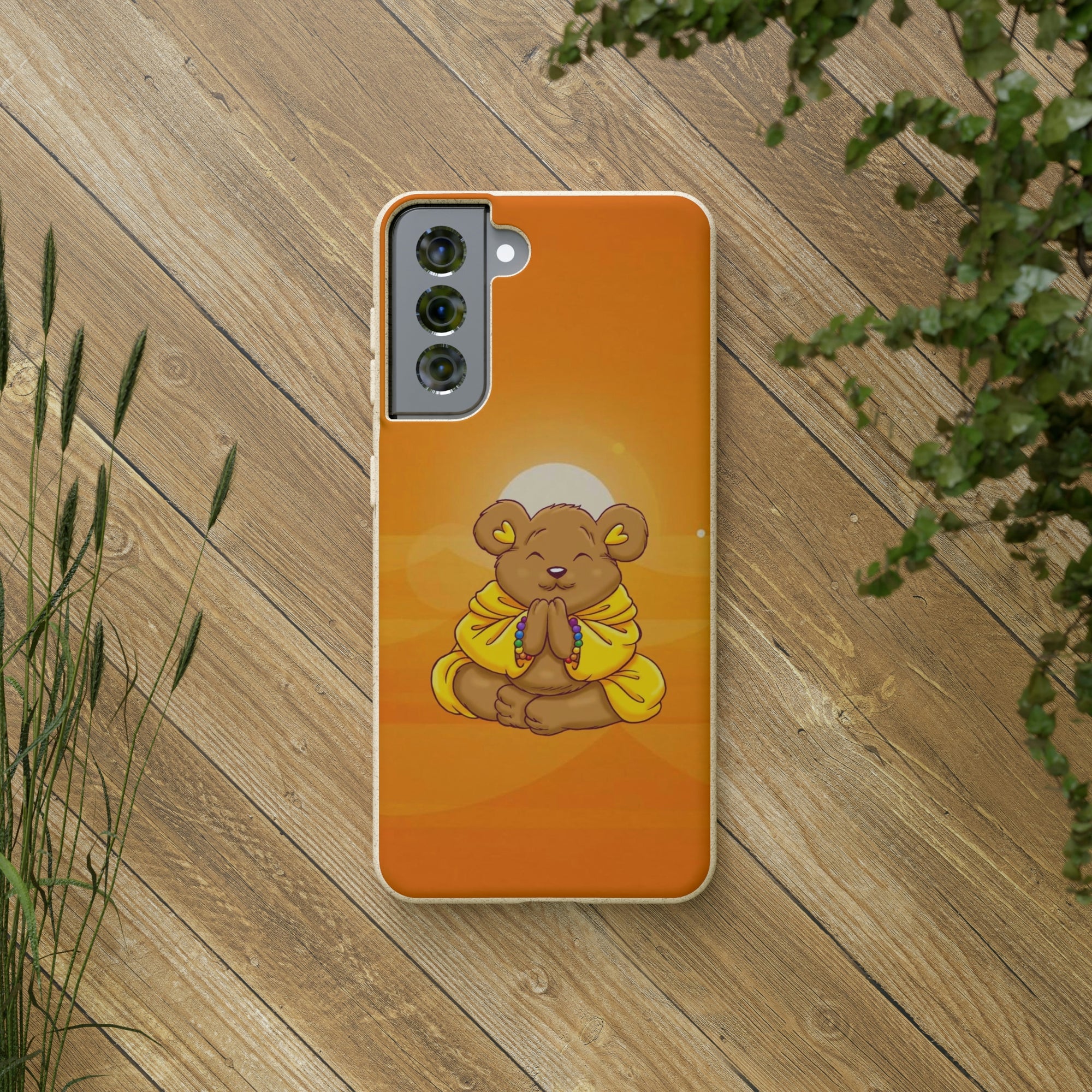 Buddha Bear Prayer: Eco-friendly Phone Case