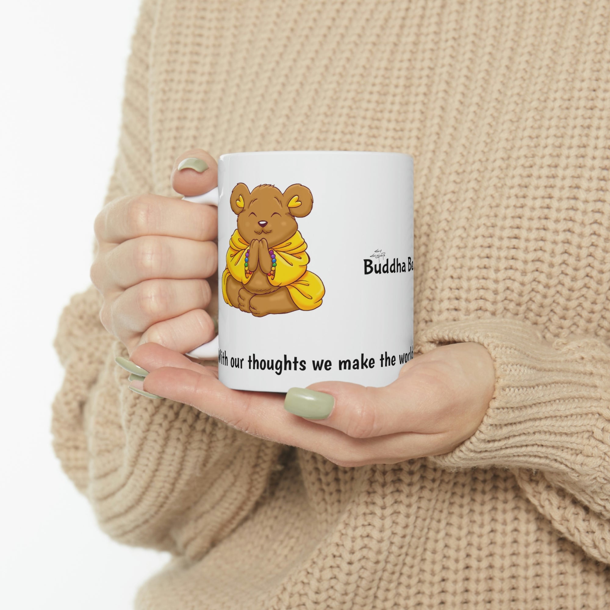 Buddha Bear's "Happy Thoughts" Ceramic Mug 11oz