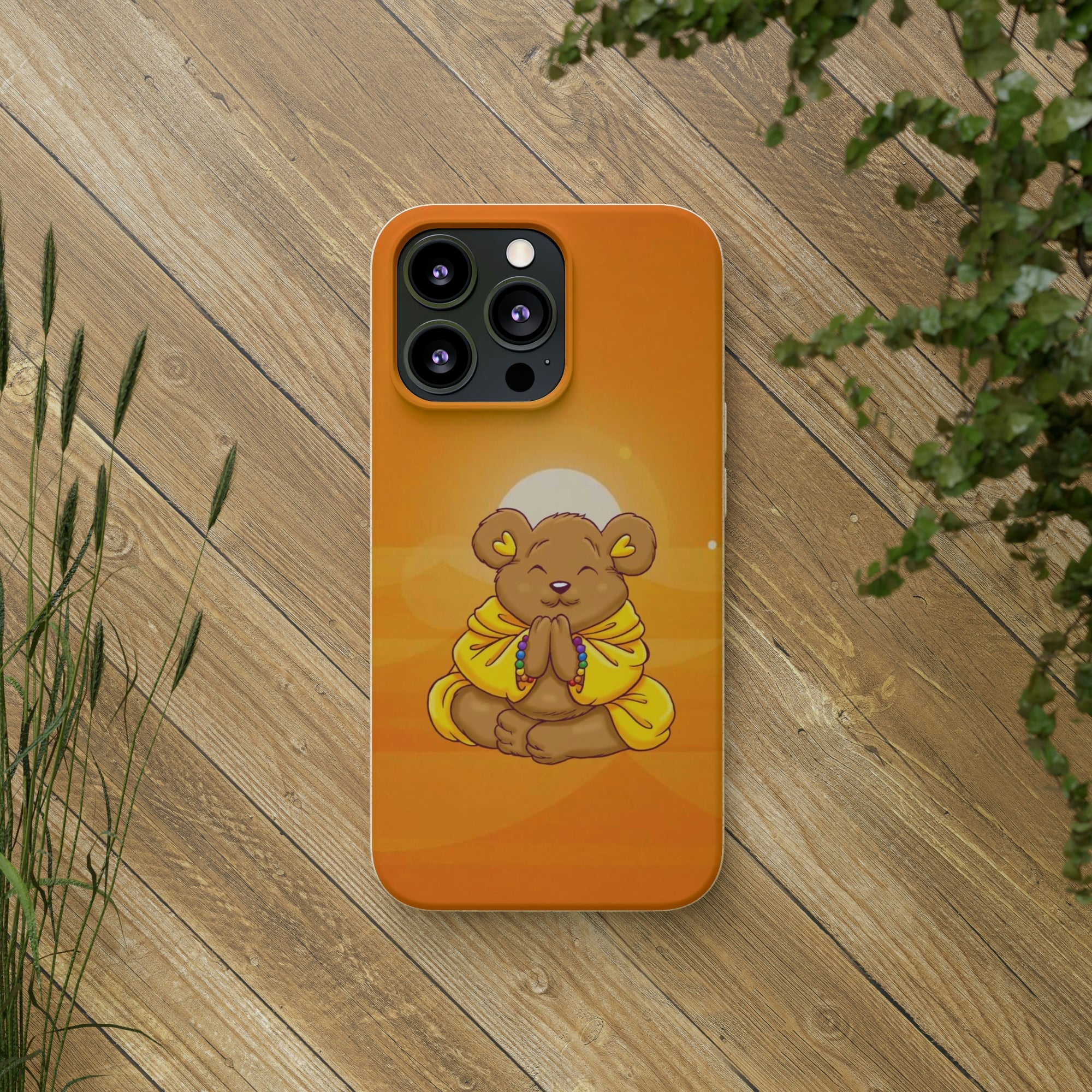 Buddha Bear Prayer: Eco-friendly Phone Case