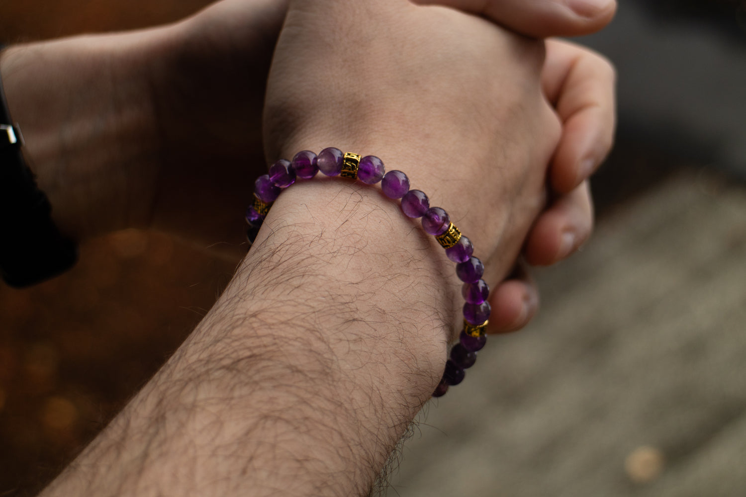 Wearing the Crown Chakra - Amethyst Bracelet