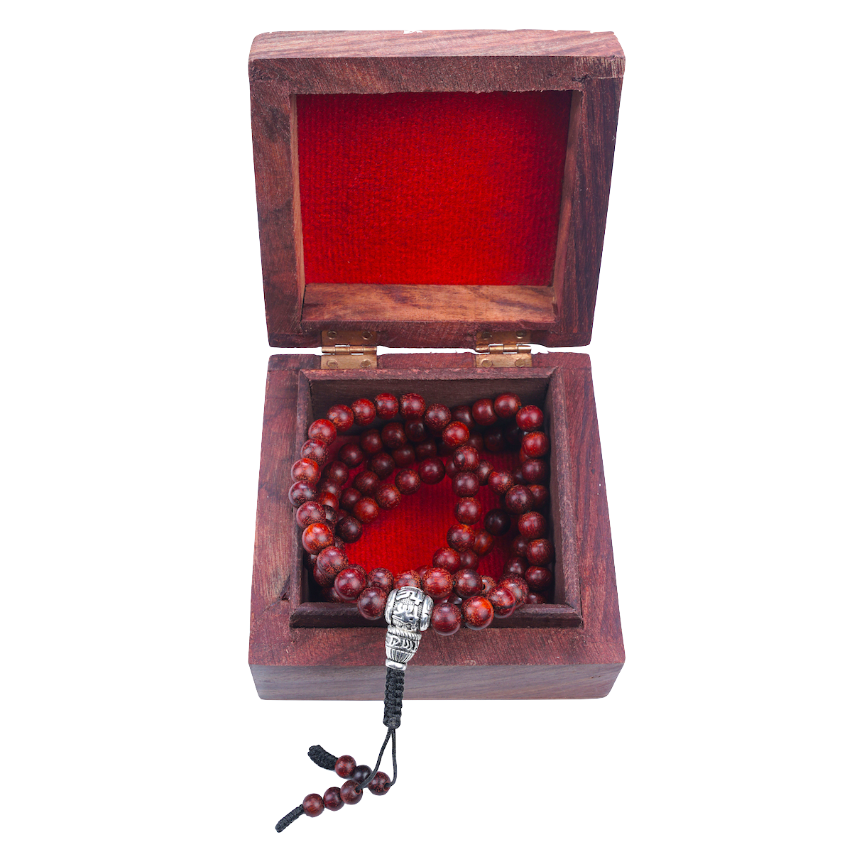 Monk Blessed 108 Bead Rosewood Mala in Rosewood Box