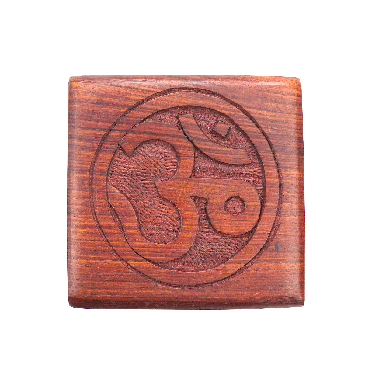 Monk Blessed 108 Bead Brass Mala (View of Box Top)