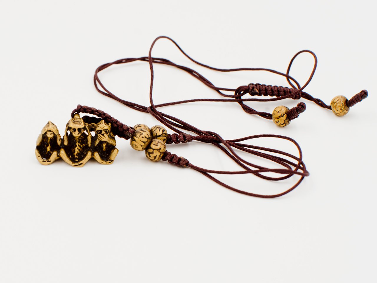 3 Wise Monkeys Necklace - See No Evil, Hear No Evil, Speak No Evil