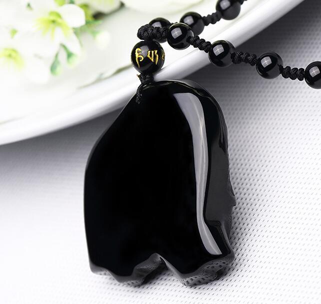 Elephant Spirit Guardian (Pure Obsidian Pendant)