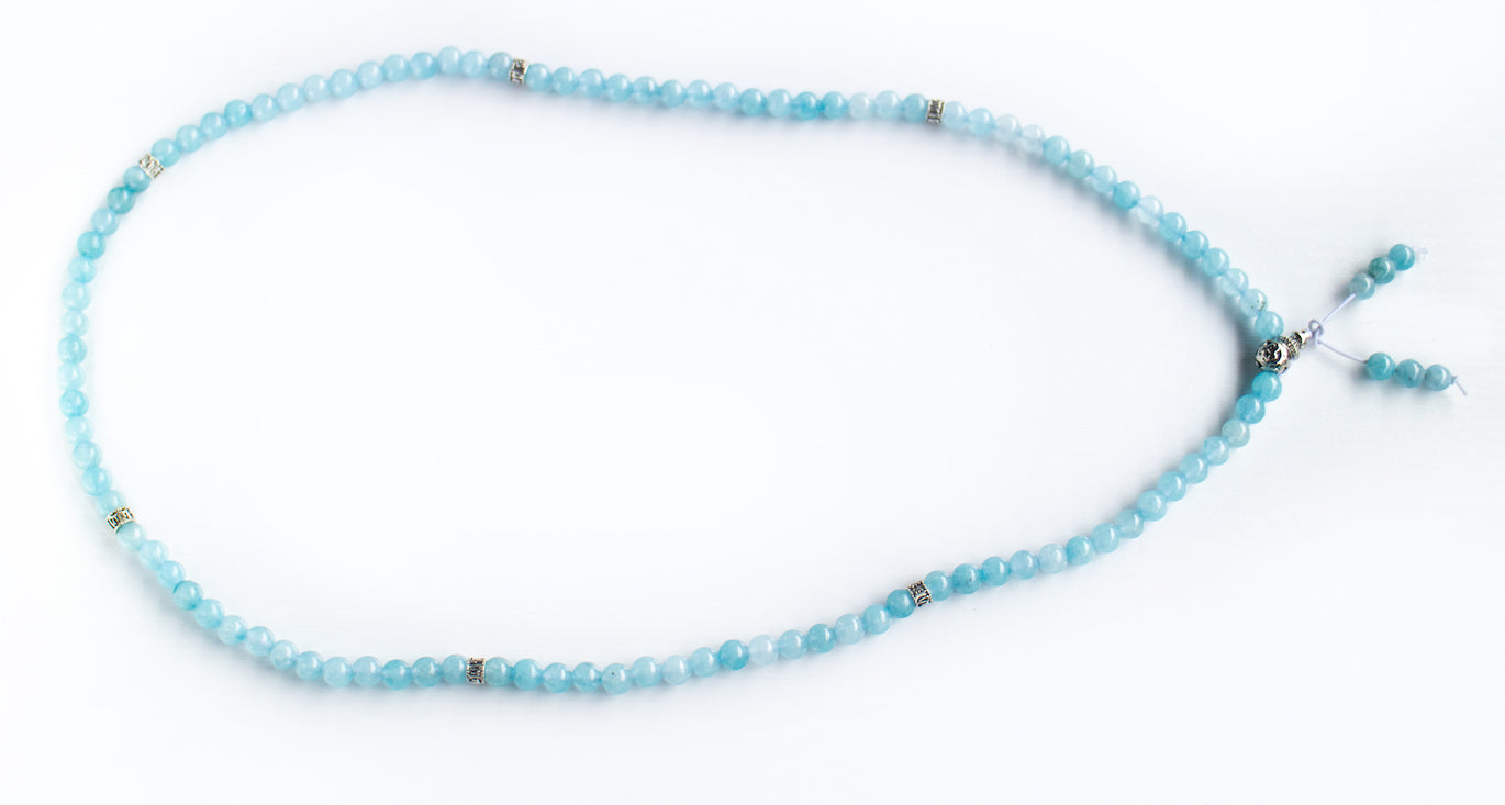 Aquamarine Chakra Mala for Prayer and Meditation
