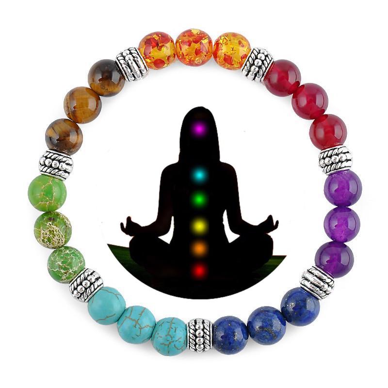 7 Stone Chakra Bracelet - Silver Edition