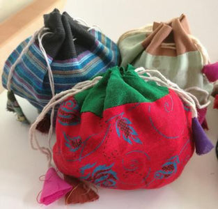 Traditional Wooden Mala Bags
