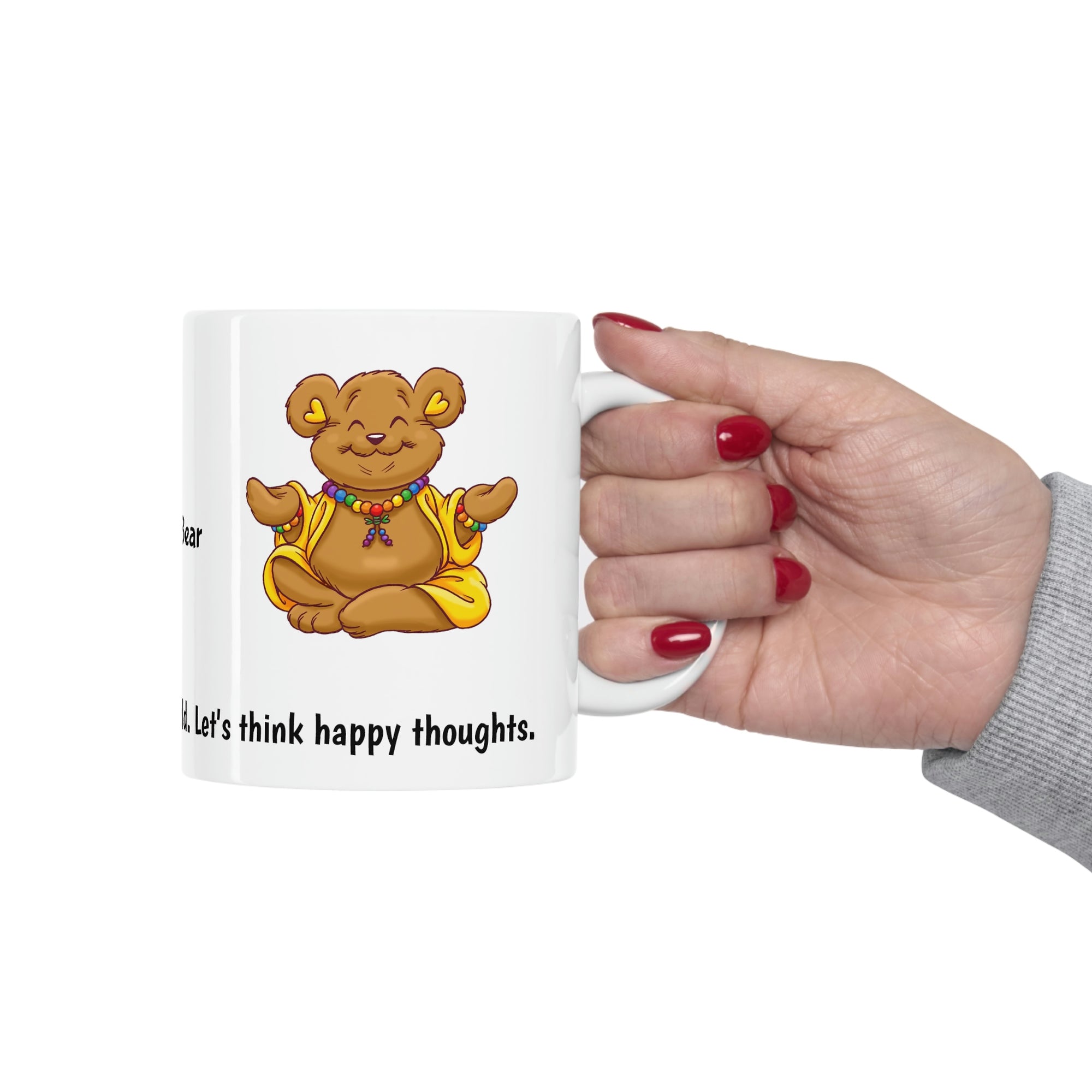 Buddha Bear's "Happy Thoughts" Ceramic Mug 11oz