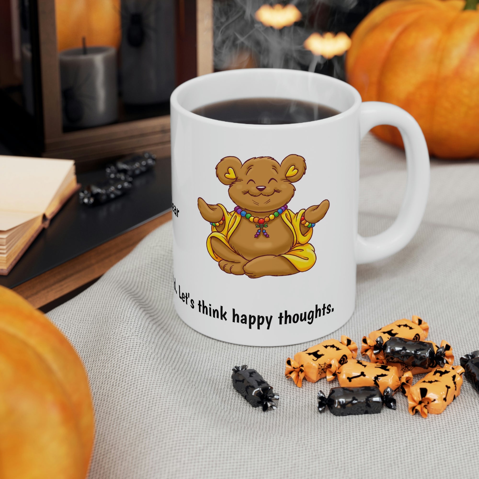 Buddha Bear's "Happy Thoughts" Ceramic Mug 11oz