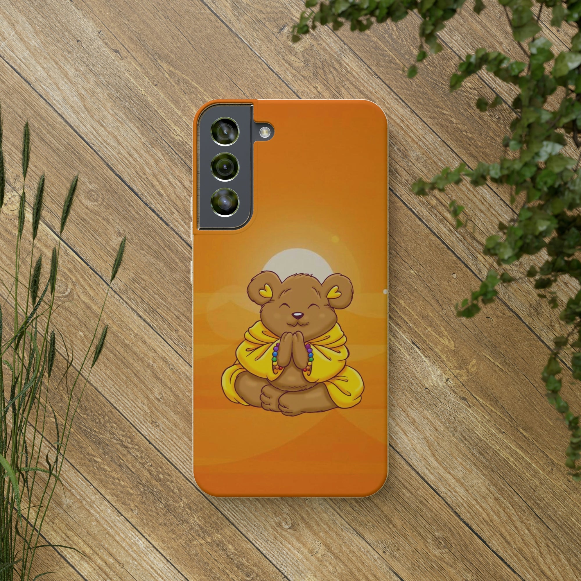 Buddha Bear Prayer: Eco-friendly Phone Case