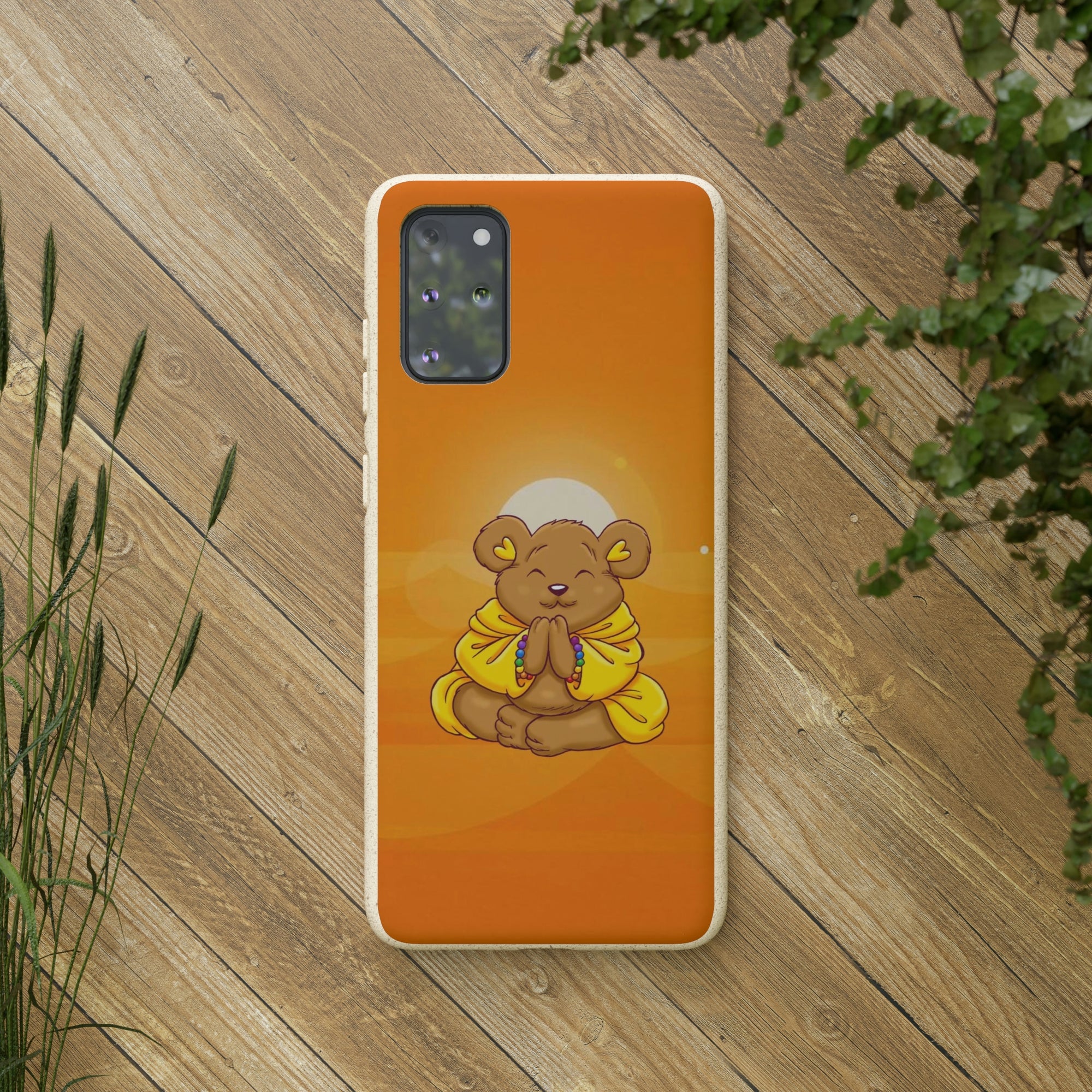 Buddha Bear Prayer: Eco-friendly Phone Case