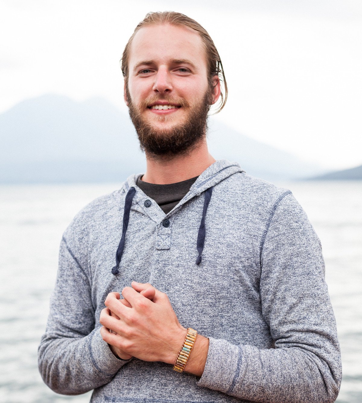 Wearing the Jasper Prayer Wheel Bracelet