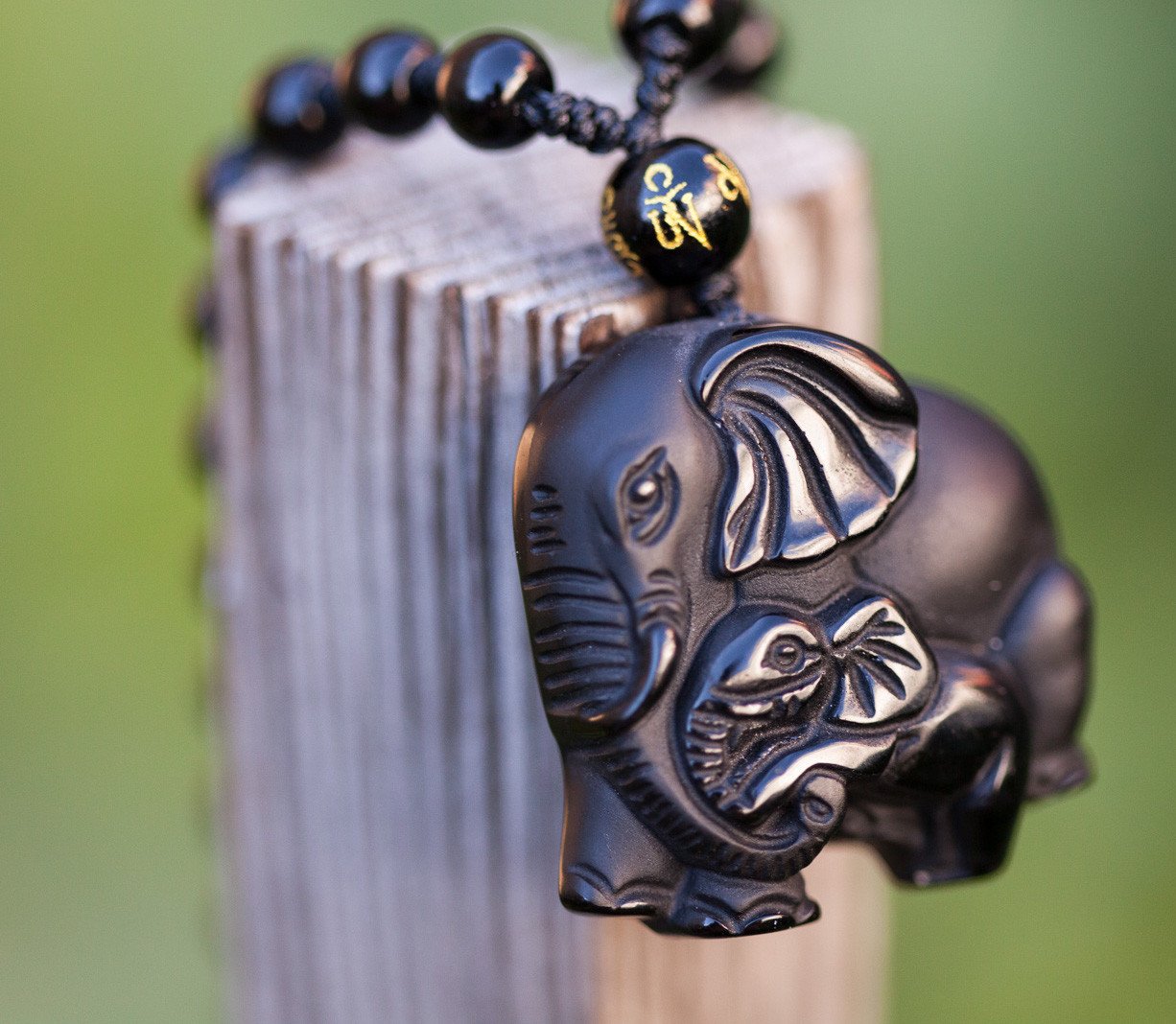 Elephant Spirit Guardian (Pure Obsidian Pendant) +10% Donation