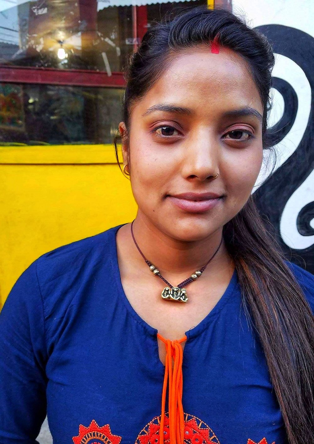 Wearing the 3 Wise Monkeys Necklace