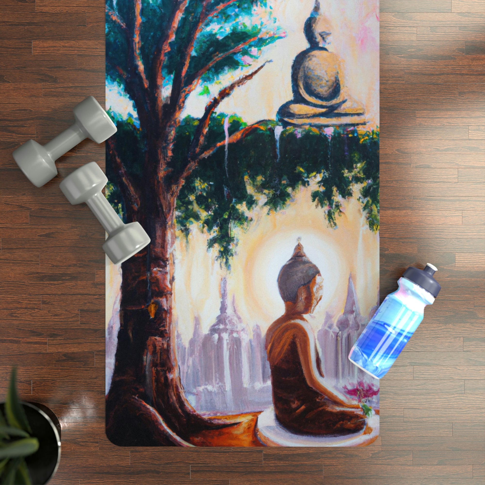 Buddha Of Compassion - Original Oil Painting - Yoga Mat