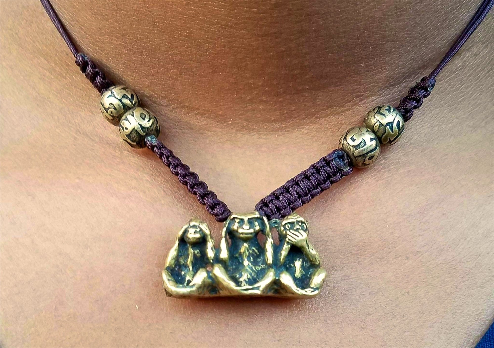 3 Wise Monkeys Necklace