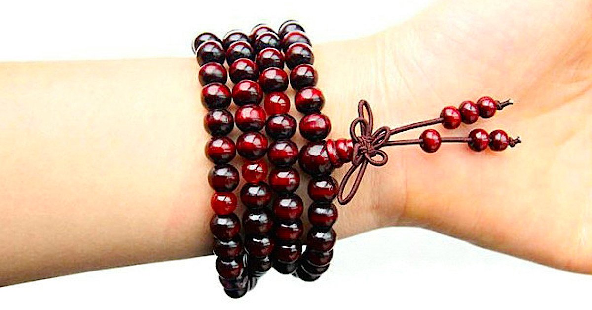 Red Sandalwood Prayer Beads by Backpack Buddha