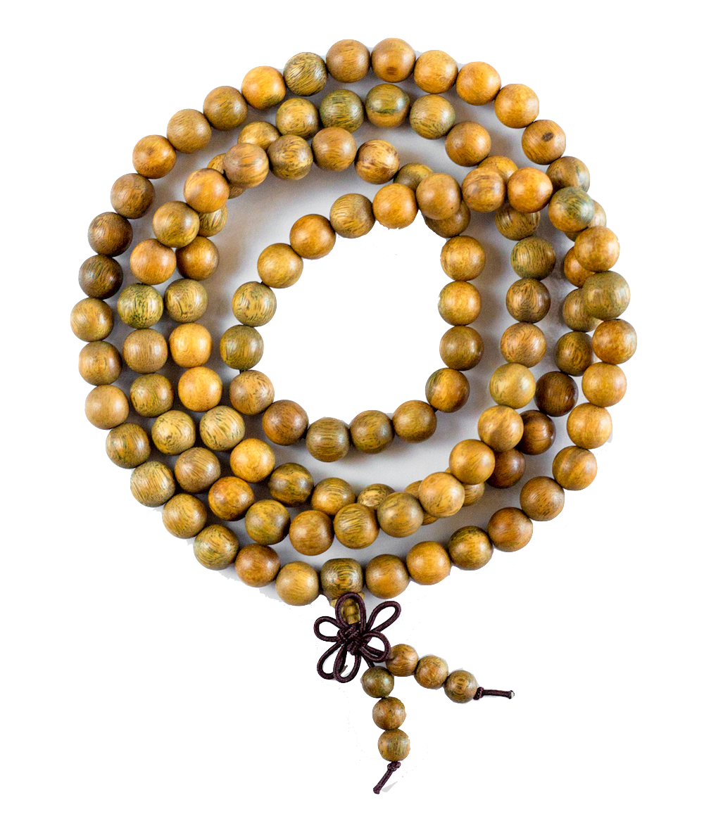 Green Sandalwood Prayer Beads by Backpack Buddha