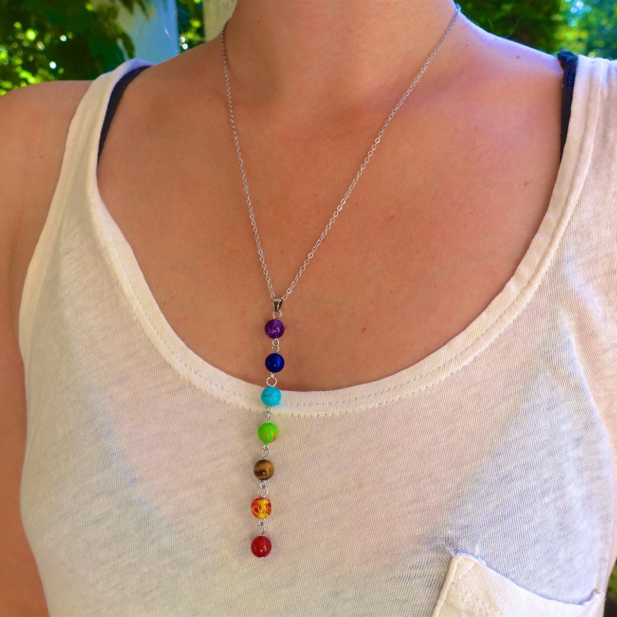 7 Chakra Alignment Necklace by Backpack Buddha
