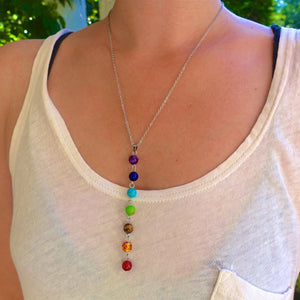 Wearing the 7 Chakra Alignment Necklace