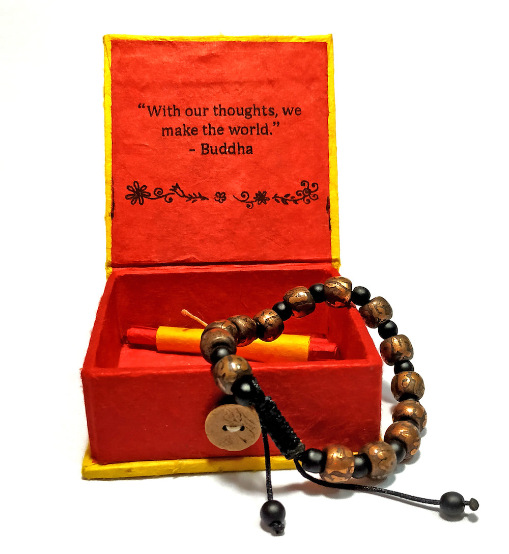 Monk Blessed Copper & Shaligram Bracelet