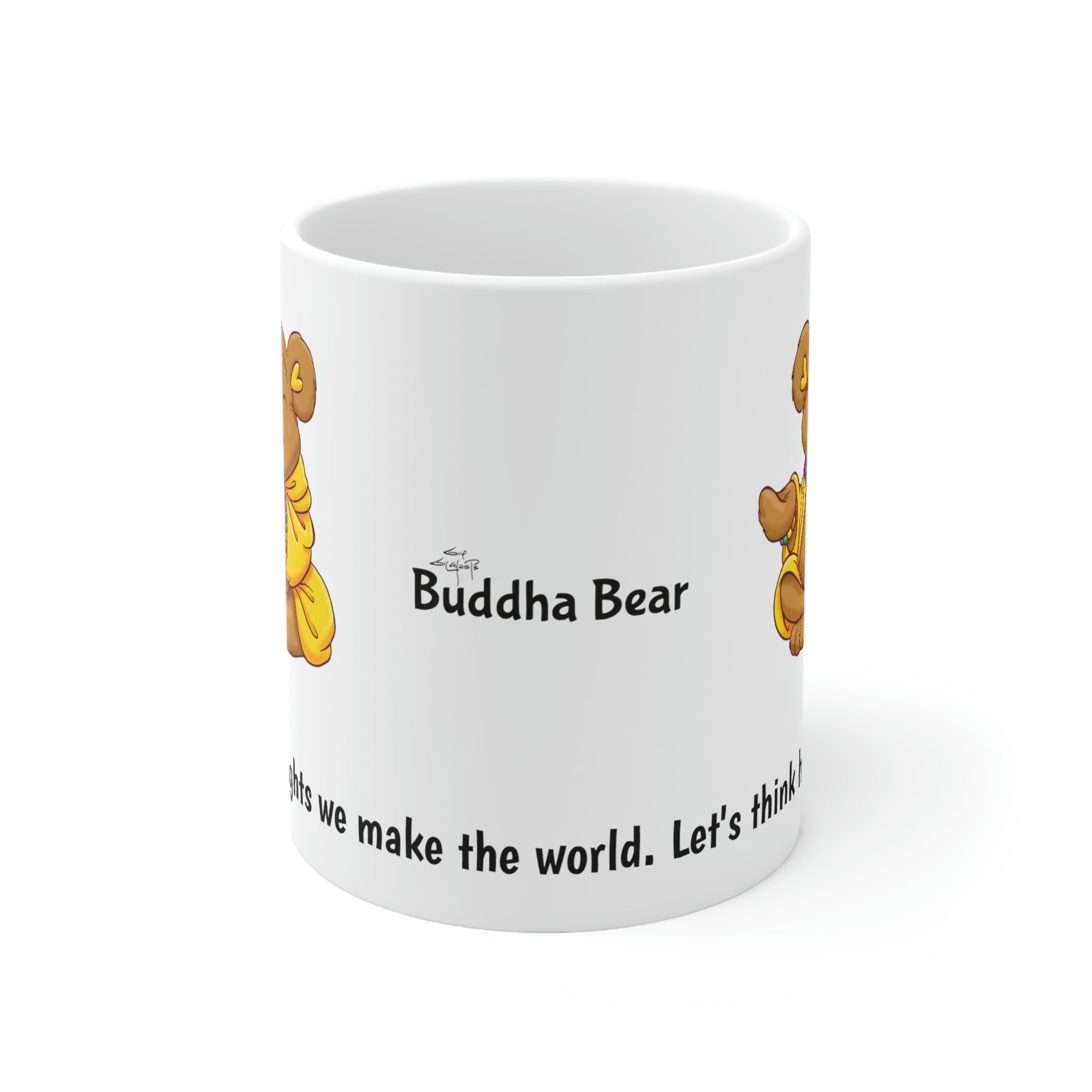 Buddha Bear's "Happy Thoughts" Ceramic Mug 11oz